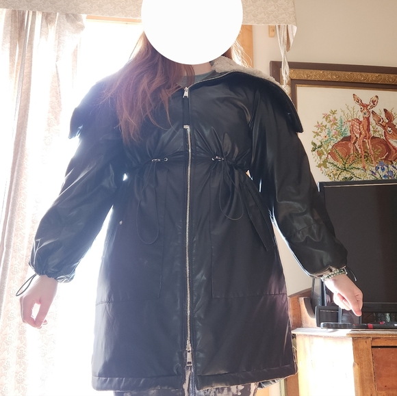 Women's Black Pleather Jacket - Picture 9 of 9